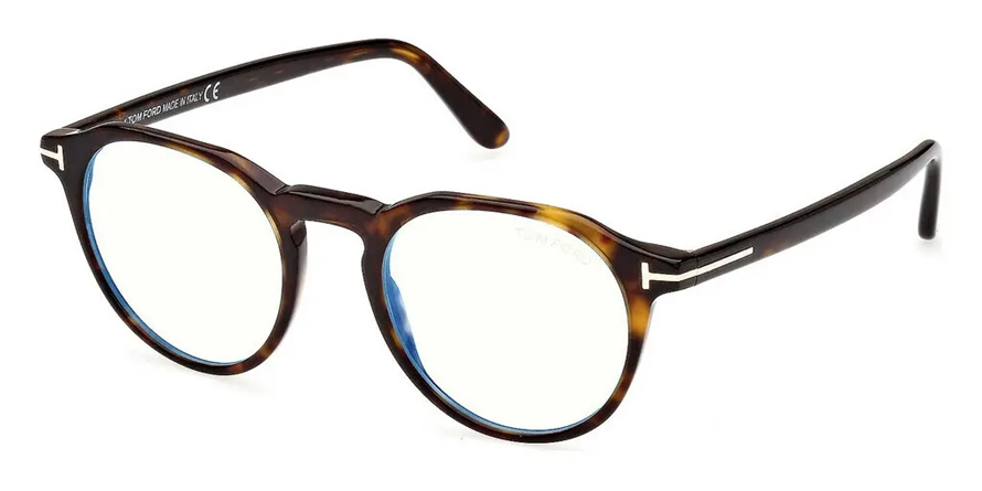 משקפי ראיה טום פורד יוניסקס ECO FT5833-B חום, מבריק, מנומר עגולות