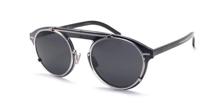 משקפי שמש כריסטיאן דיור יוניסקס DIORGENESE כסף, שחור, שקוף עגולות