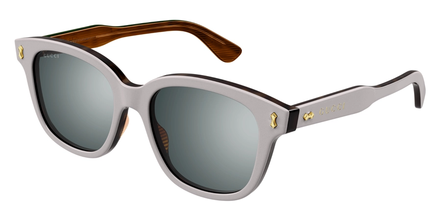 משקפי שמש גוצ'י יוניסקס GG1264S אפור, חום, מבריק עגולות