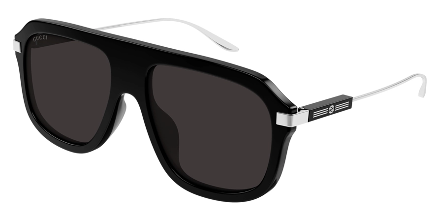 משקפי שמש גוצ'י יוניסקס GG1309S כסף, שחור עגולות