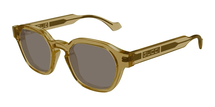 משקפי שמש גוצ'י יוניסקס GG1730S חום, מבריק, שקוף עגולות