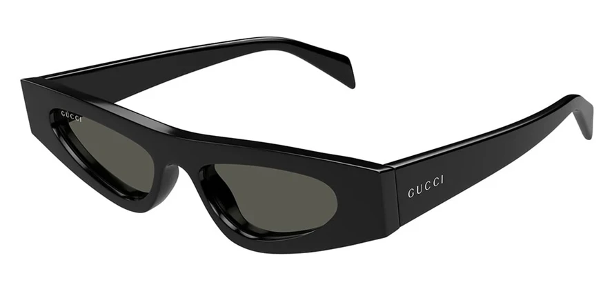 משקפי שמש גוצ'י יוניסקס GG1779S מבריק, שחור חתולי, עגולות