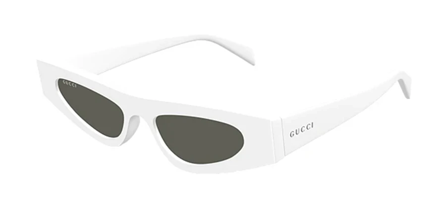 משקפי שמש גוצ'י יוניסקס GG1779S לבן, מבריק חתולי, עגולות