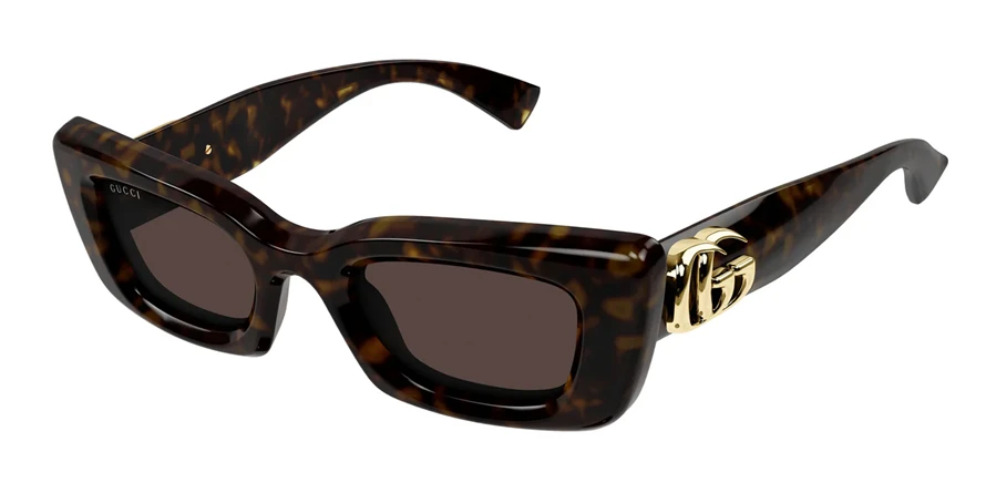 משקפי שמש גוצ'י יוניסקס GG1827S חום, מבריק, מנומר עגולות