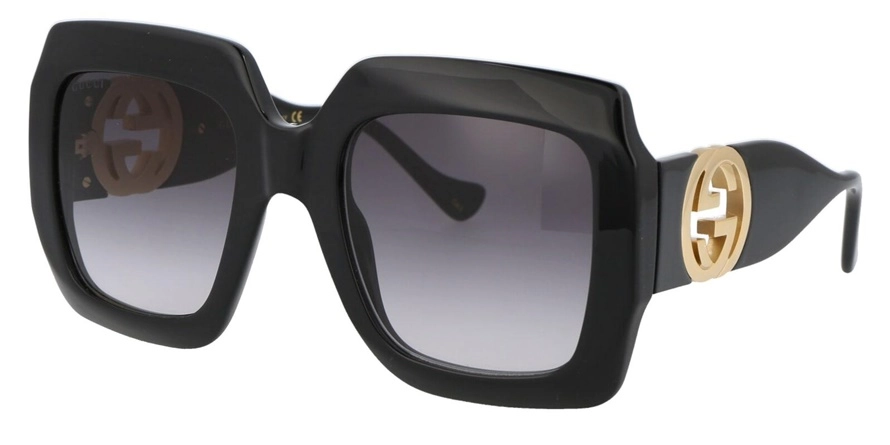 משקפי שמש גוצ'י יוניסקס GG1022S זהב, שחור מרובעות