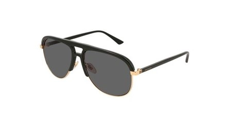 משקפי שמש גוצ'י לנשים GG0292S זהב, שחור עגולות