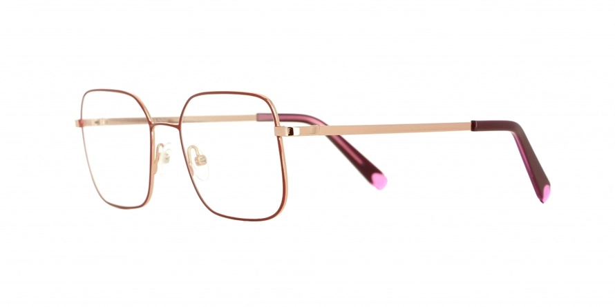 משקפי ראיה ואני יוניסקס M313 בורדו, ורוד, זהב מרובעות
