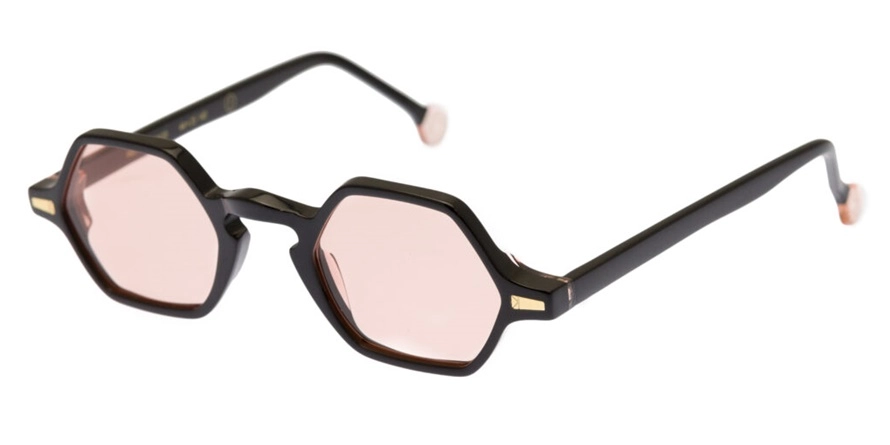 משקפי שמש קימי יוניסקס MILA מבריק, שחור מרובעות, משושה