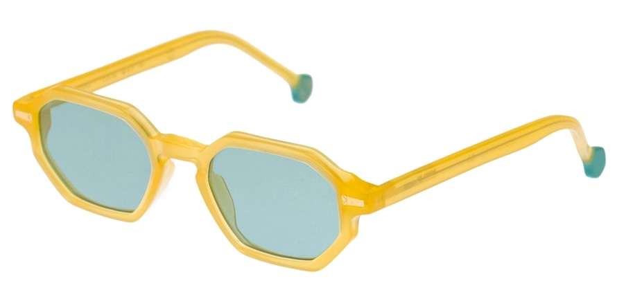 משקפי שמש קימי יוניסקס OTIS ירוק, מבריק, צהוב, שקוף משושה, עגולות
