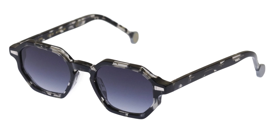 משקפי שמש קימי יוניסקס OTIS חום, מבריק, מנומר, שקוף משושה, עגולות