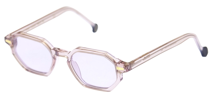 משקפי שמש קימי יוניסקס OTIS ורוד, מבריק, שקוף משושה, עגולות