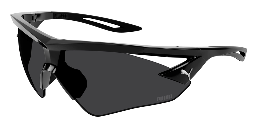 משקפי שמש פומה יוניסקס PU0397S מבריק, שחור מרובעות