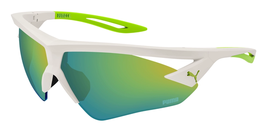 משקפי שמש פומה יוניסקס PU0397S בהיר, ירוק, לבן, מט מרובעות