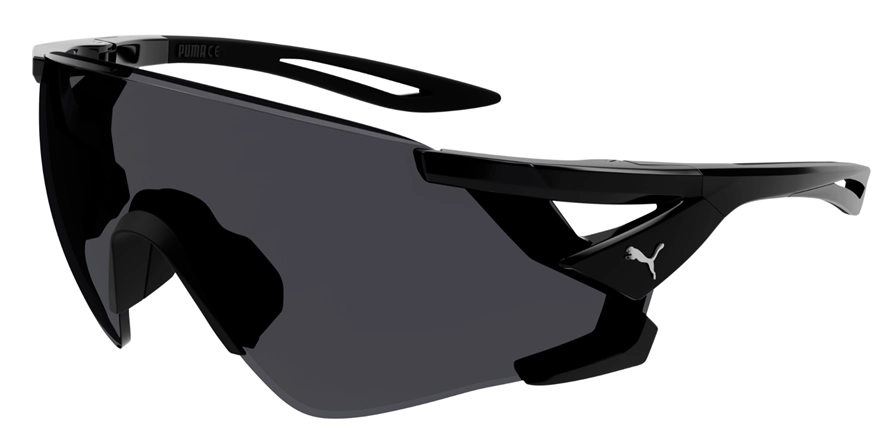 משקפי שמש פומה יוניסקס PU0398S מבריק, שחור מרובעות