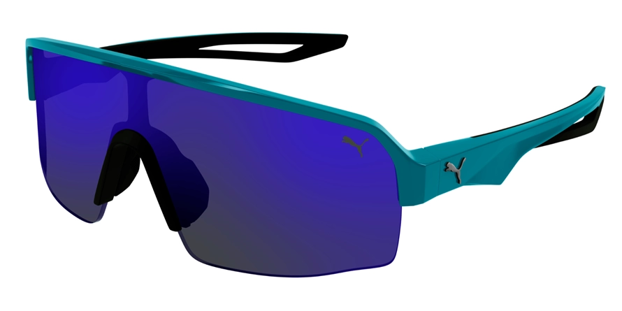 משקפי שמש פומה יוניסקס PU0399S ירוק, כהה, מבריק, שחור מרובעות