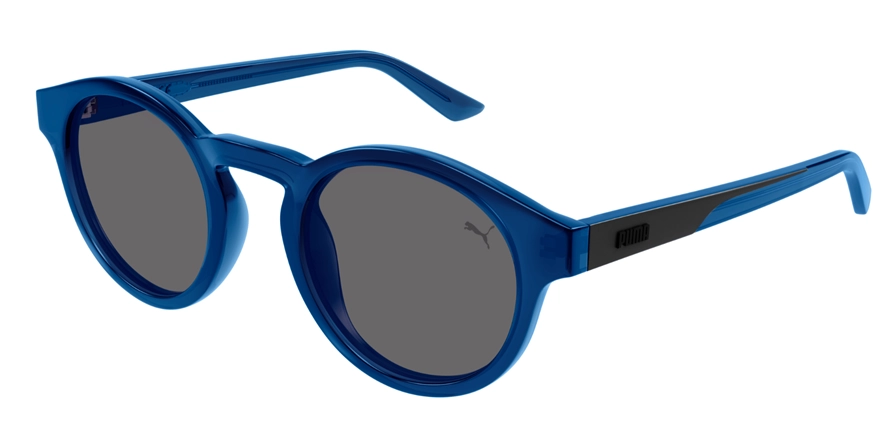 משקפי שמש פומה יוניסקס PU0428S כחול, מבריק, שקוף עגולות