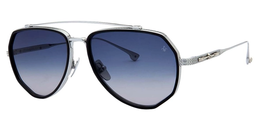 משקפי שמש פיליפ וי יוניסקס PV-N12.1S כסף, מבריק, שחור עגולות