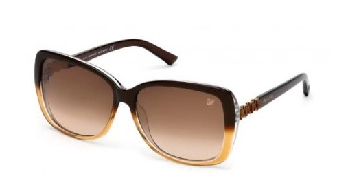 משקפי שמש סברובסקי לנשים cleo sw 30 חום, שקוף oversized - אוברסייז, מרובעות