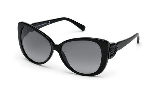 משקפי שמש סברובסקי לנשים cabaret sw 49 שחור oversized - אוברסייז, חתולי