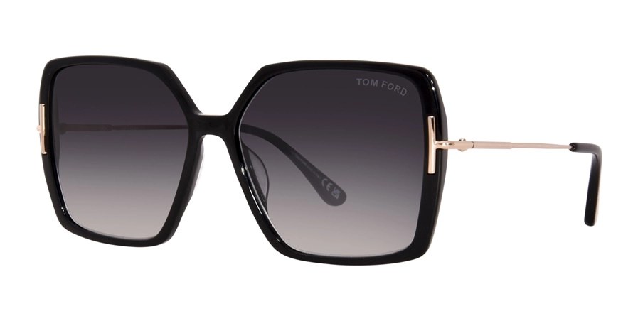 משקפי שמש טום פורד יוניסקס JOANNA FT1039 זהב, שחור מרובעות