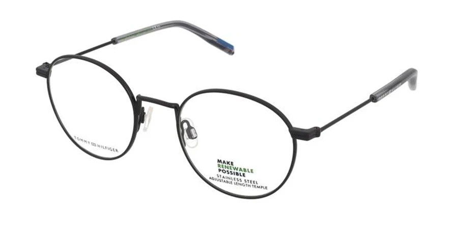 משקפי ראיה טומי הילפיגר יוניסקס TH 1925 מט, שחור עגולות