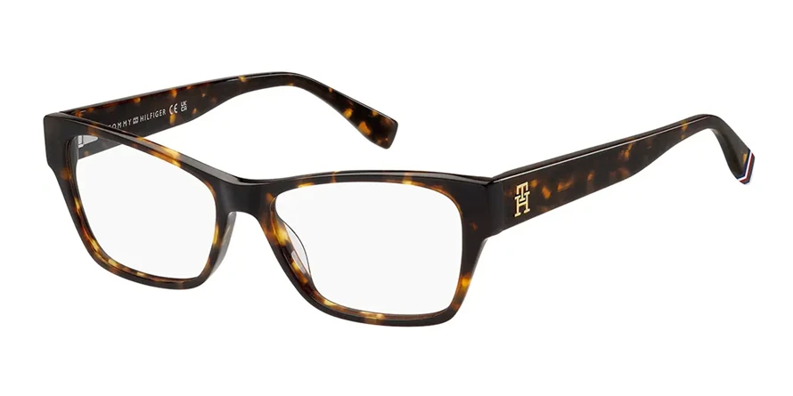 משקפי ראיה טומי הילפיגר יוניסקס TH 2104 חום, מבריק, מנומר מרובעות
