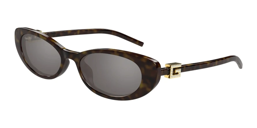 משקפי שמש גוצ'י יוניסקס GG1680S זהב, חום, מבריק, מנומר אליפסה, עגולות