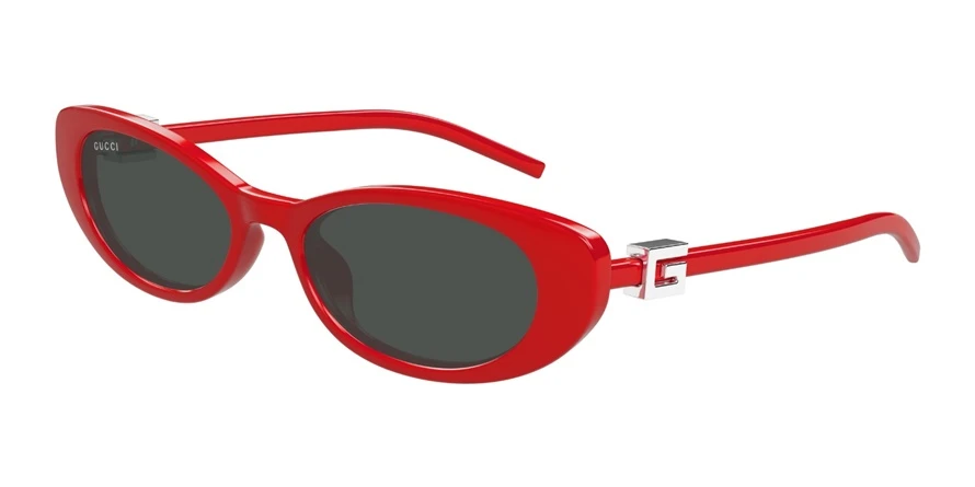 משקפי שמש גוצ'י יוניסקס GG1680S אדום, כסף, מבריק אליפסה, עגולות